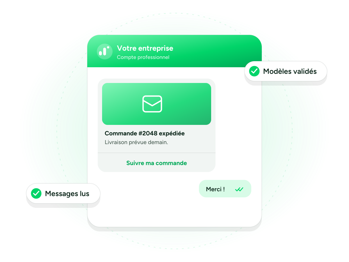 WhatsApp Business conversation managed with AWIICOM